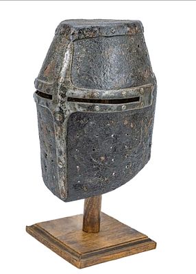 Scarce Original 14TH/16TH Century German Great Helm, Topfhelm Funeral Helmet. Amazing and 