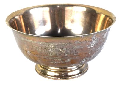 Sterling Silver Bowl. A Paul Revere Sterling silver presentation bowl "Quarter Century Club 