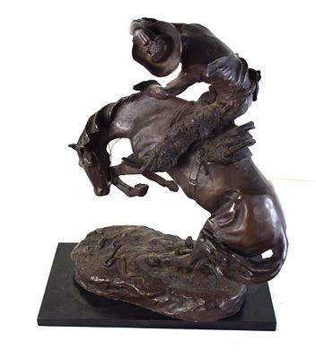 Early Casting Of Frederick Remington Bronze "The Rattlesnake". Early casting of "The 