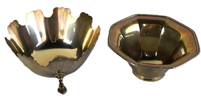 Two Tiffany Sterling Bowls. Two Tiffany and Company Sterling silver bowls, one with a shaped top 