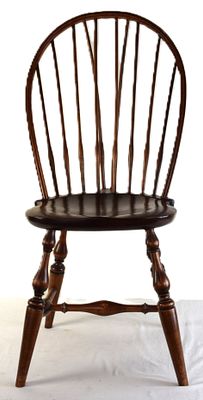 Wallace Nutting Windsor Chair. Labeled Wallace Nutting maple and pine Windsor brace back side 