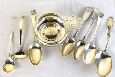 Sterling Silver Lot. Eight piece Sterling silver lot including a porringer 7"L, large Sterling 