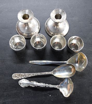 8 Piece Sterling Silver Lot. 8 Piece Sterling Silver lot to include two ladles 7" L, serving 