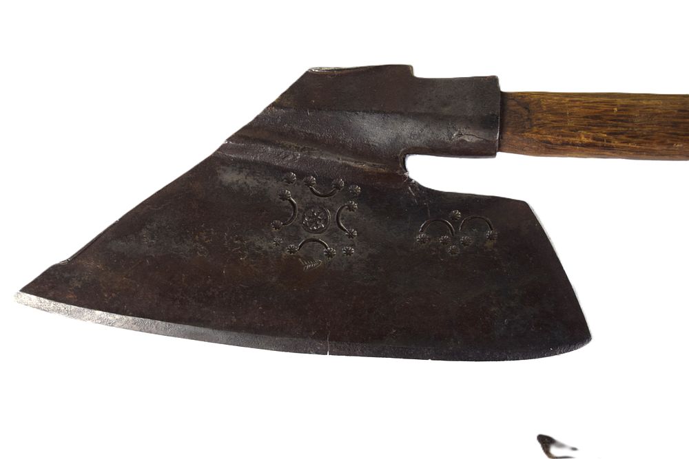 Lot 88: Austrian Goosewing Axe / Pole Axe Head with Armorer's Marks - c.1600