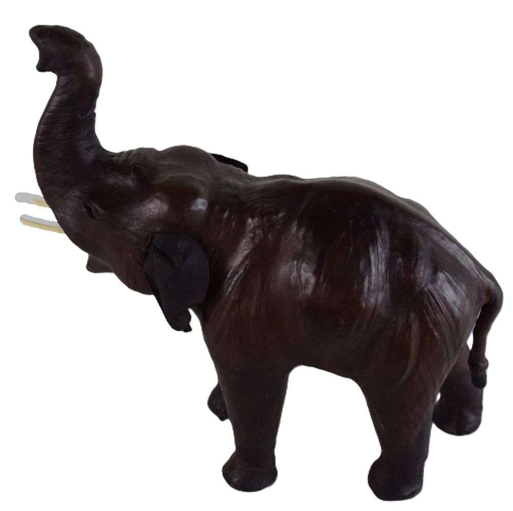 Lot 99: Leather Circa1910 Elephant With Real Tusks