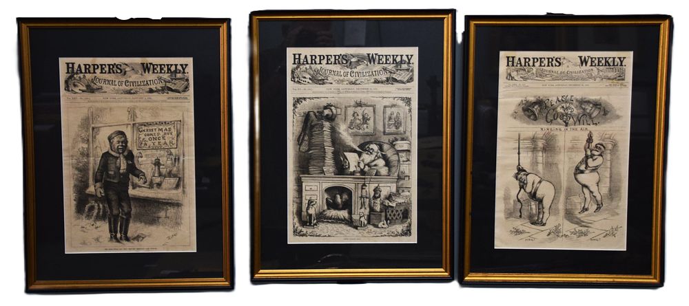 Lot 100: 3 Harpers Weekly Thomas Nast Woodcuts