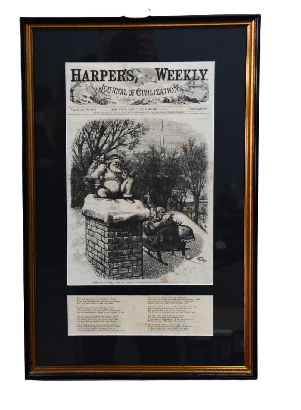Lot 102: Thomas Nast Woodcut And Poem