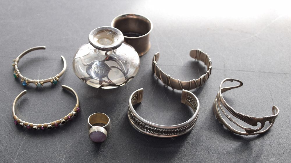 Lot 124: Silver Lot With Bracelets