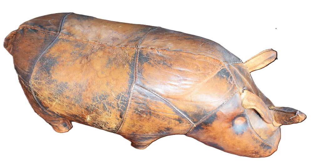 Lot 159: Leather Hippopotamus Footstool