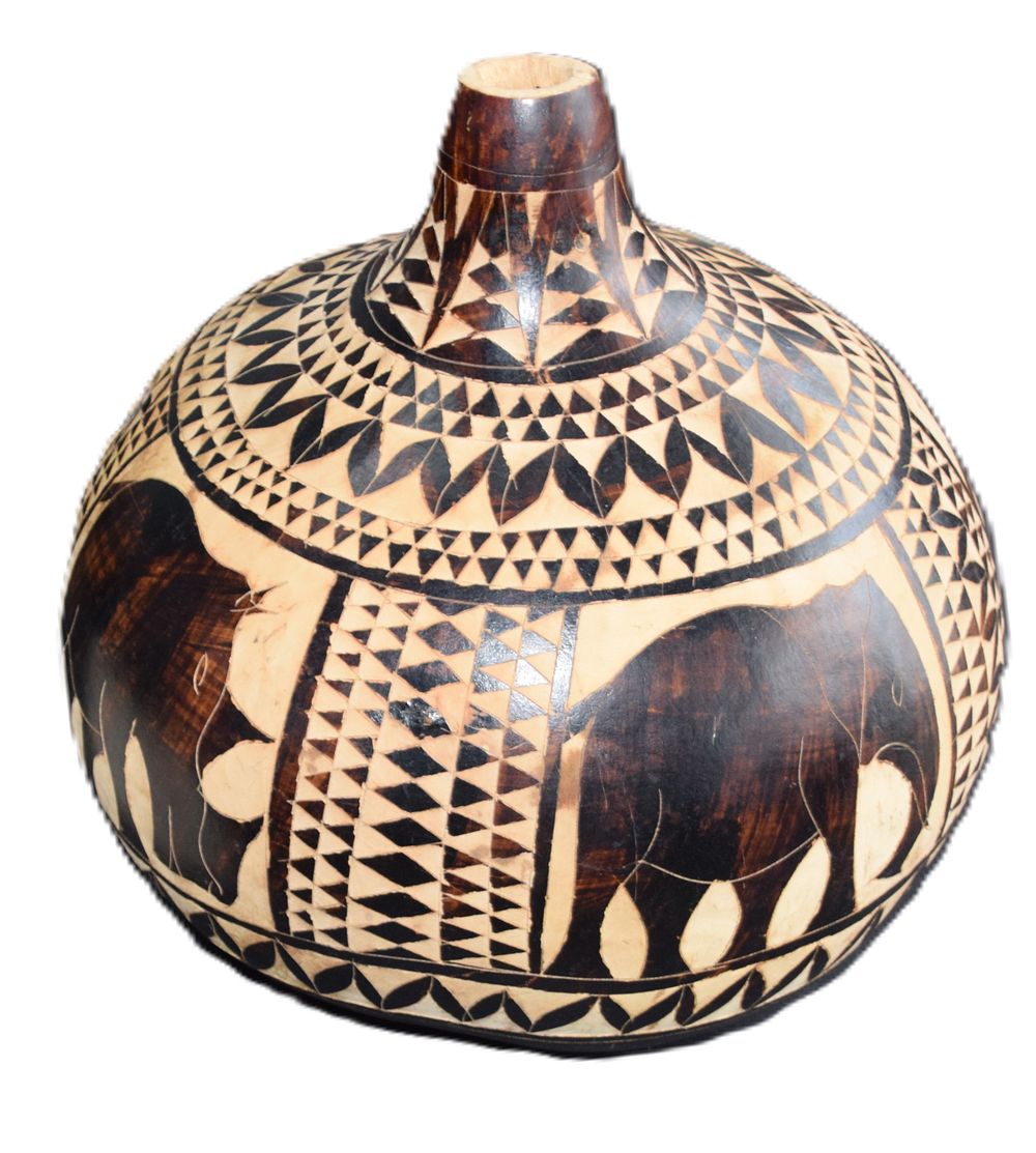 Lot 172: Decorated Kenyan Calabash Gourd
