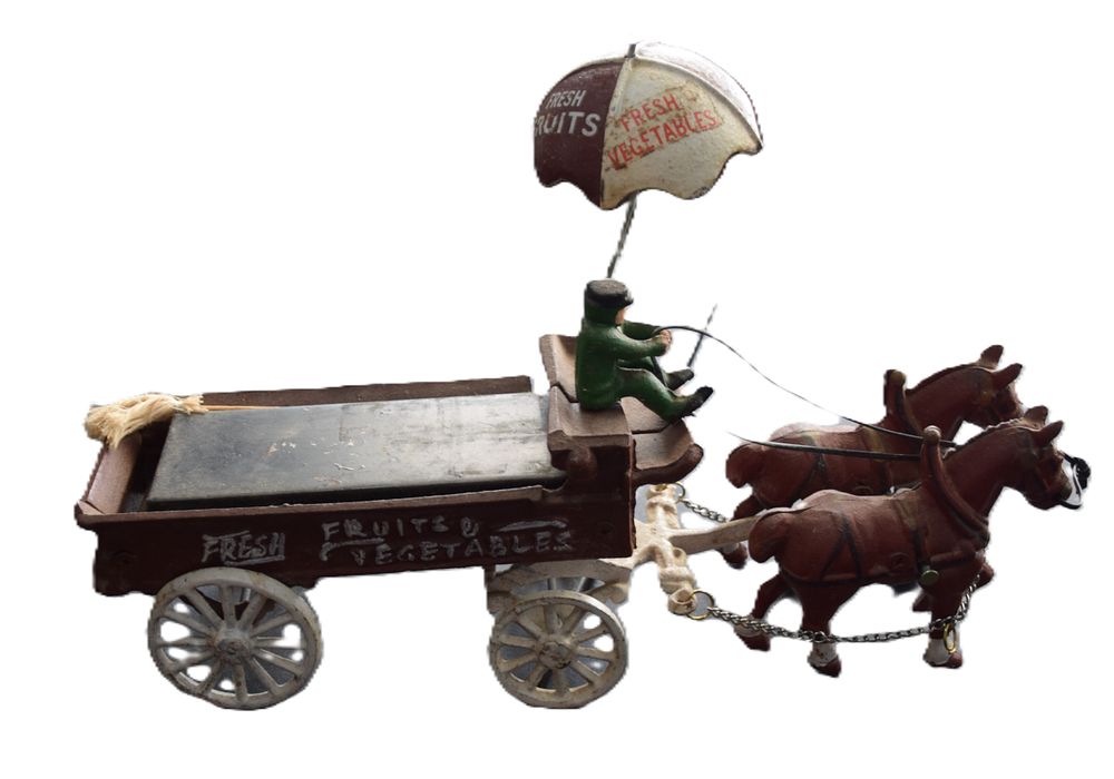 Lot 210: “Fresh Fruits & Vegetables” Horse-drawn Wagon Likely  By Arcade