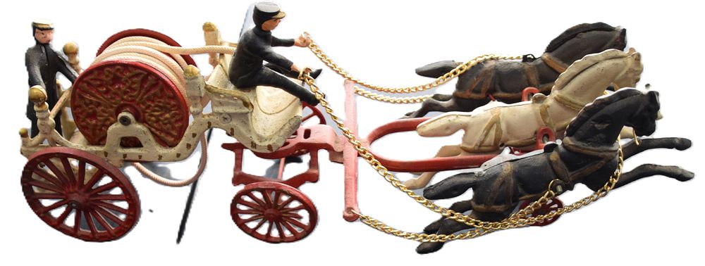 Lot 212: Vintage Horse-drawn Fireman's Hose Wagon