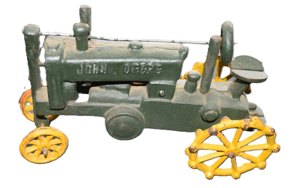 Lot 214: Cast Iron John Deere Tractor