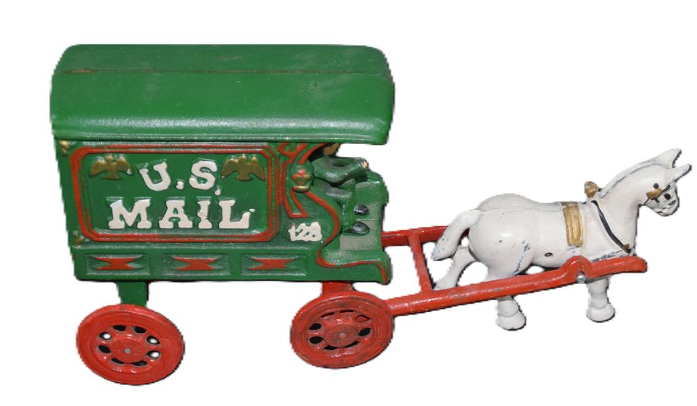 Lot 222: 3 Cast Iron Horse-drawn Wagons