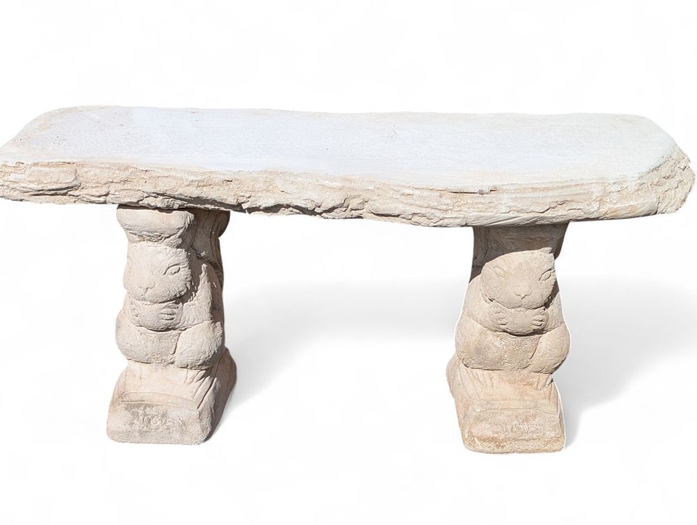 Timber Style Concrete Plinth Seat With Squirrel Supports