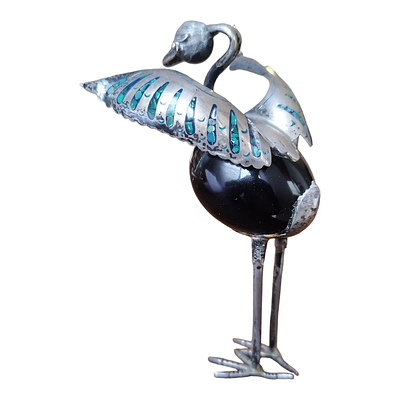 פיגורה מקסיקנית , עשויה כסף משולב אבן אגט. . גובה - 11 ס''מ . חתומה.