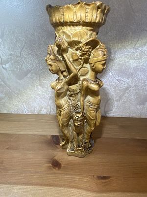 פמוט וינטג' הינדי בודהיזם פגם בחלק העליון 23 סמ