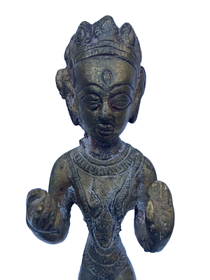 פסל של בודהה/קאלי הודי עתיק ברונזה יצירת מופת 26 סמ. פסל של בודהה/קאלי הודי עתיק ברונזה יצירת 