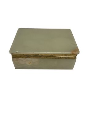 קופסת תכשיטים גדולה ברונזה ואוניקס 13X5 סמ