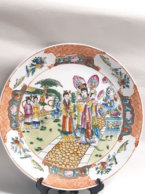 צלחת פורצלן סינית תקופת הרפובליקה. צלחת פורצלן סינית תקופת הרפובליקה חתומה עבודה מנדרינית 