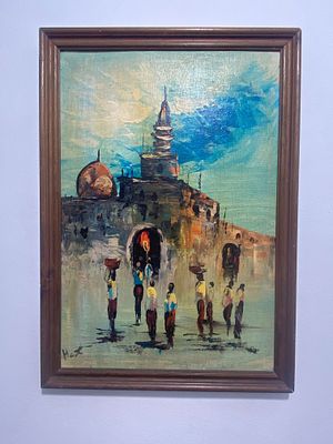 ציור שמן על בד מודבק על דיקט חתום. 
לא מזוהה, ממוסגר 
55X39 סמ"