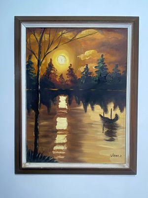 ציור שמן על דיקט חתום. 
לא מזוהה מסגרת עץ 
59X45 סמ"