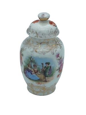 פורצלן גרמני עתיק SCHIERHOLZ חתום. פורצלן קטן גרמני עתיק SCHIERHOLZ חתום. 
ציפ קטן בשפה וסדק 