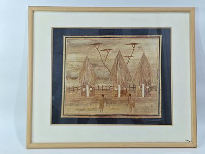 ציור מעלי בננה, ממוסגר. מידות הציור 
25X20 ס"מ