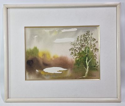 ציור עליה קולבר חתום וממוסגר. מידות הציור 
28X21 ס"מ