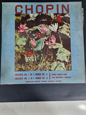 אלבום ויניל וינטג' הכולל את הקונצ'רטי מס' 1 ו-2 של שופן, בביצועה של ברנקה מוסולין עם התזמורת 