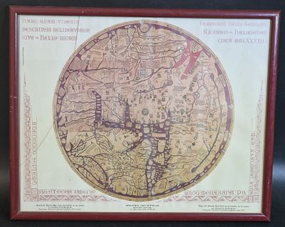 מפת העולם של הרפורד וירושלים במרכזה (Hereford Mappa Mundi) – מאת ריצ'ארד מהאלדינגהאם (המאה 