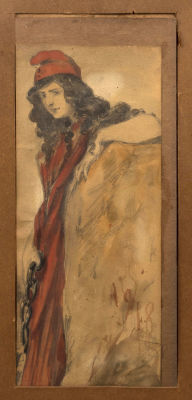 Н/х. Марианна (символ Франции). 1918. Бумага на картоне, акварель, карандаш. Размер по раме 