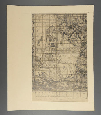 [Архив архитектора] Оленев В. М. &laquo;А девушке в шестнадцать лет какая шапка не пристала…&raquo; Эскиз 