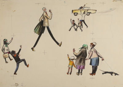 [Мастер книжной графики] Лемкуль Ф. В. Дядя Степа. Стр. 4-5. Оригиналы иллюстраций к книге С. 