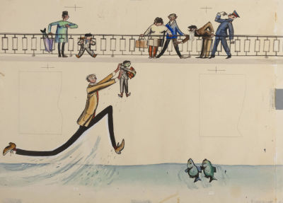 [Мастер книжной графики] Лемкуль Ф. В. Дядя Степа. Стр. 14-15. Оригиналы иллюстраций к книге С. 