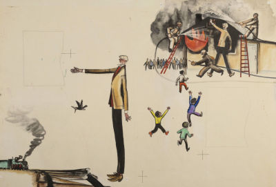 [Мастер книжной графики] Лемкуль Ф. В. Дядя Степа. Стр. 16-17. Оригиналы иллюстраций к книге С. 