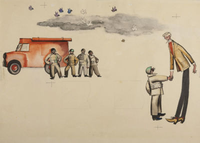 [Мастер книжной графики] Лемкуль Ф. В. Дядя Степа. Стр. 18-19. Оригиналы иллюстраций к книге С. 