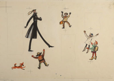 [Мастер книжной графики] Лемкуль Ф. В. Дядя Степа. Стр. 22-23. Оригиналы иллюстраций к книге С. 