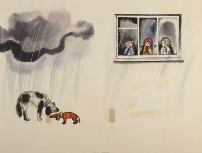 [Мастер книжной графики] Лемкуль Ф. В. Дядя Степа. Стр. 104-105. Оригиналы иллюстраций к книге 