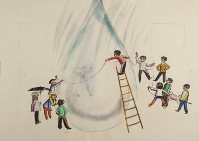 [Мастер книжной графики] Лемкуль Ф. В. Дядя Степа. Стр. 106-107. Оригиналы иллюстраций к книге 