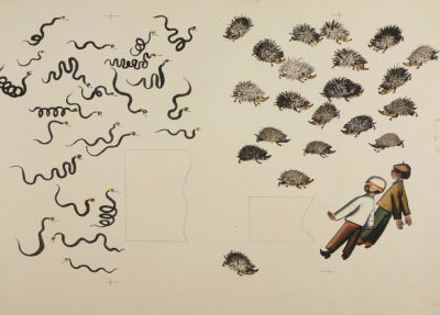 [Мастер книжной графики] Лемкуль Ф. В. Дядя Степа. Стр. 138-139. Оригиналы иллюстраций к книге 