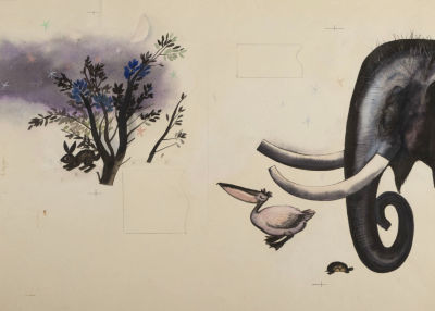 [Мастер книжной графики] Лемкуль Ф. В. Дядя Степа. Стр. 154-155. Оригиналы иллюстраций к книге 