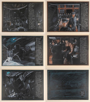 Тамбовцев В. В. Рассказ токаря металлического завода Ю. Г. Харитонова. Серия из 6 рисунков. 