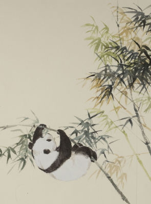 Казбеков Л. К. Мила большая Панда. Иллюстрация к одноименной книге Э. Корр. 1989. Бумага 