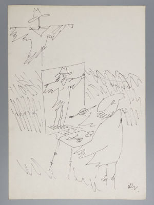 Витковскис Р. Художник. Карикатура. Бумага, тушь. Размер 30х21 см. Внизу подпись автора. 