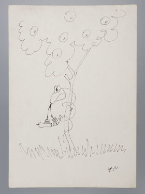 Витковскис Р. Змеиный обед. Карикатура. Бумага, тушь. Размер 30х21 см. Внизу подпись автора. 