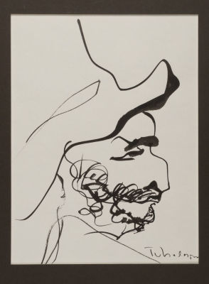 Чолария И. М. Портрет старика. 2000. Бумага, тушь. Размер 21х14,5 см. Хорошее состояние. В 