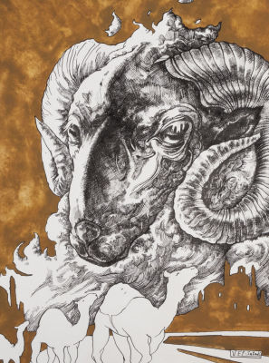 Эль-Сафади В. Мираж. 2022. Бумага, тушь, перо. Размер 40х30 см. Хорошее состояние. 
Провенанс: 