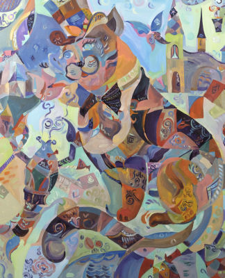 Самсонидзе Т. Г. Диалог. Два Альфредо. 2022. Холст, масло. Размер 50х60 см. Хорошее состояние. 