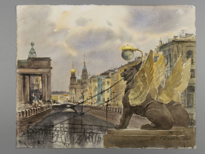 Мехова Е. П. После грозы. 2021. Бумага, акварель. Размер 28х35 см. Хорошее состояние. 